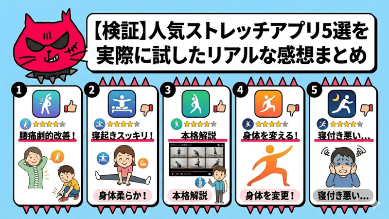 【検証】人気ストレッチアプリ５選を実際に試したリアルな感想まとめ